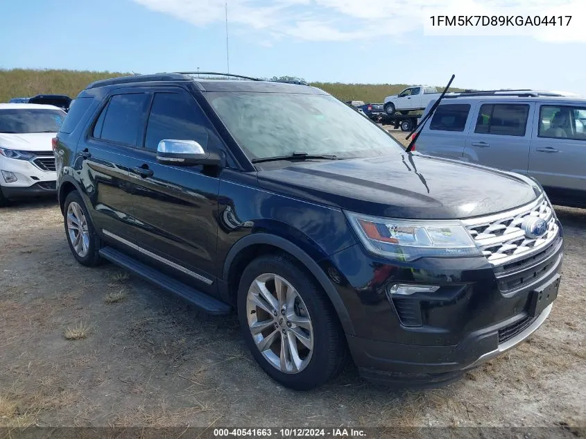 2019 Ford Explorer Xlt VIN: 1FM5K7D89KGA04417 Lot: 40541663