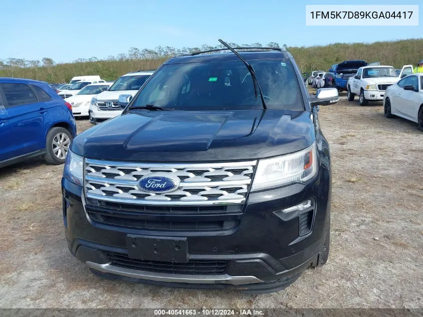 2019 Ford Explorer Xlt VIN: 1FM5K7D89KGA04417 Lot: 40541663