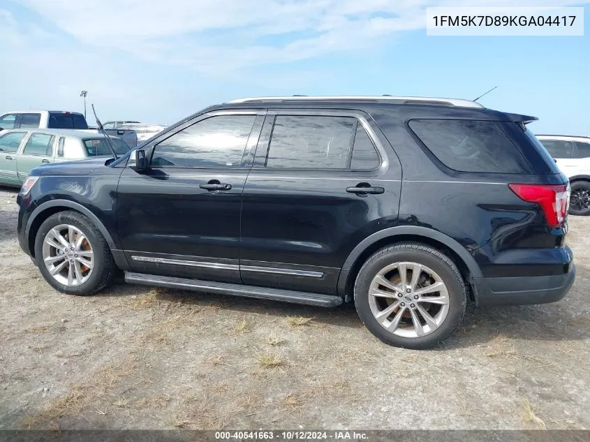 2019 Ford Explorer Xlt VIN: 1FM5K7D89KGA04417 Lot: 40541663