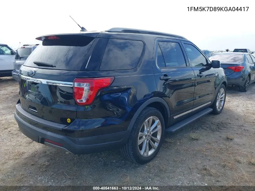 2019 Ford Explorer Xlt VIN: 1FM5K7D89KGA04417 Lot: 40541663