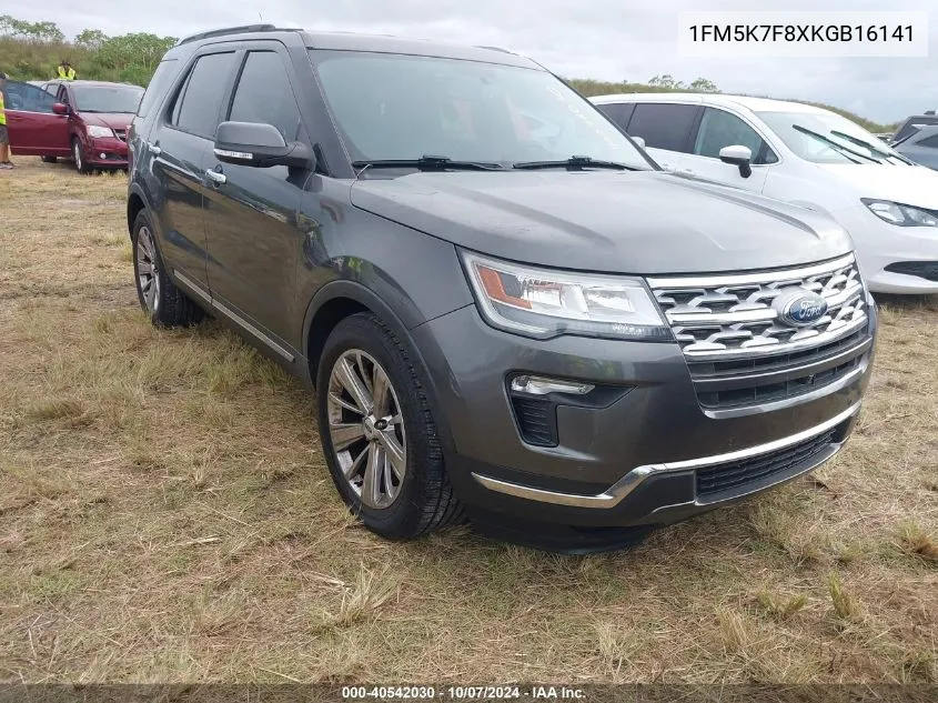 2019 Ford Explorer Limited VIN: 1FM5K7F8XKGB16141 Lot: 40542030