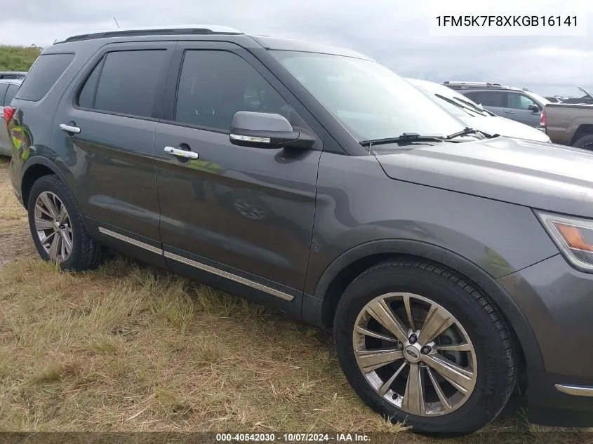 2019 Ford Explorer Limited VIN: 1FM5K7F8XKGB16141 Lot: 40542030