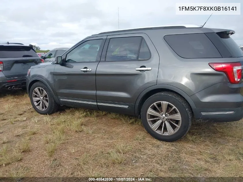 2019 Ford Explorer Limited VIN: 1FM5K7F8XKGB16141 Lot: 40542030