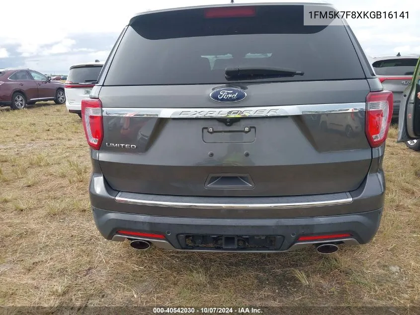 2019 Ford Explorer Limited VIN: 1FM5K7F8XKGB16141 Lot: 40542030