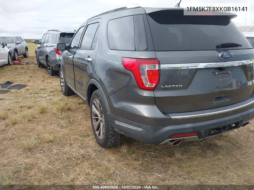 2019 Ford Explorer Limited VIN: 1FM5K7F8XKGB16141 Lot: 40542030