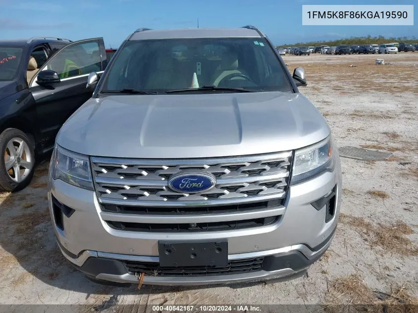 2019 Ford Explorer Limited VIN: 1FM5K8F86KGA19590 Lot: 40542187