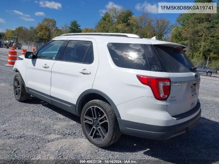 2019 Ford Explorer Xlt VIN: 1FM5K8D88KGA19741 Lot: 40572139