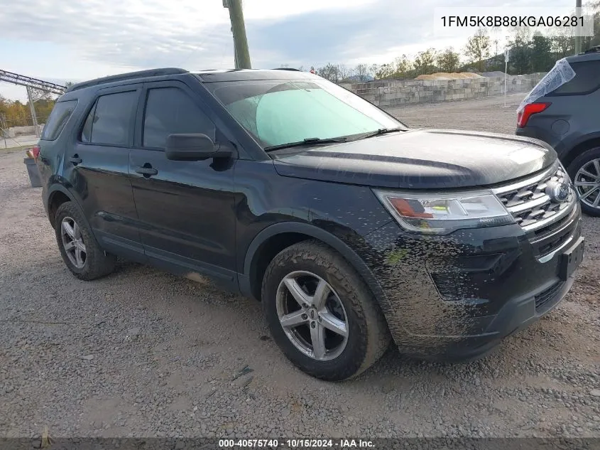 2019 Ford Explorer VIN: 1FM5K8B88KGA06281 Lot: 40575740