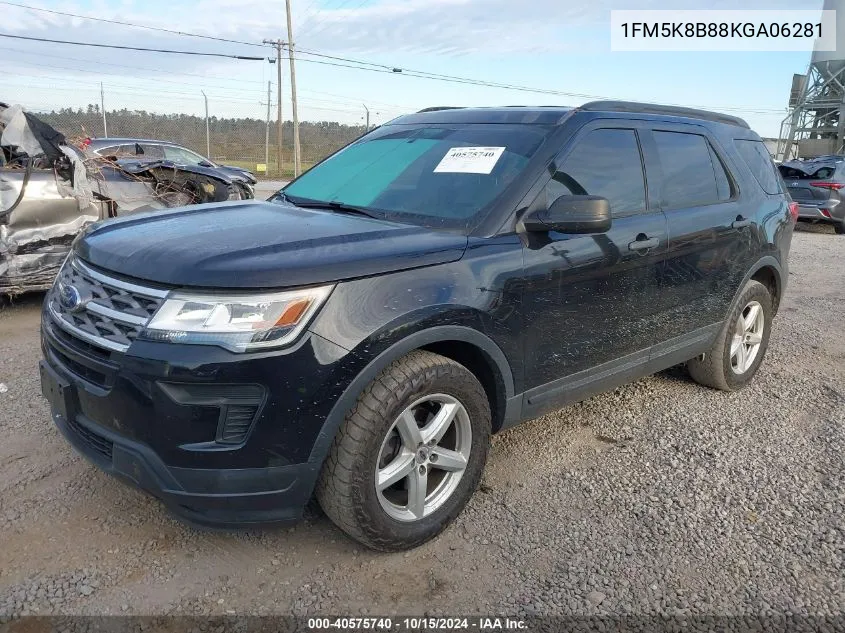 2019 Ford Explorer VIN: 1FM5K8B88KGA06281 Lot: 40575740