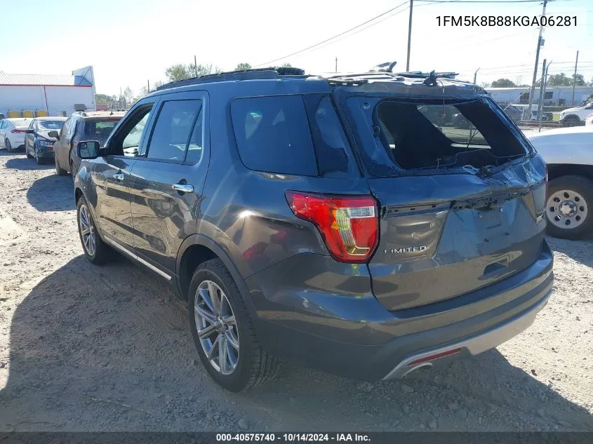 2019 Ford Explorer VIN: 1FM5K8B88KGA06281 Lot: 40575740