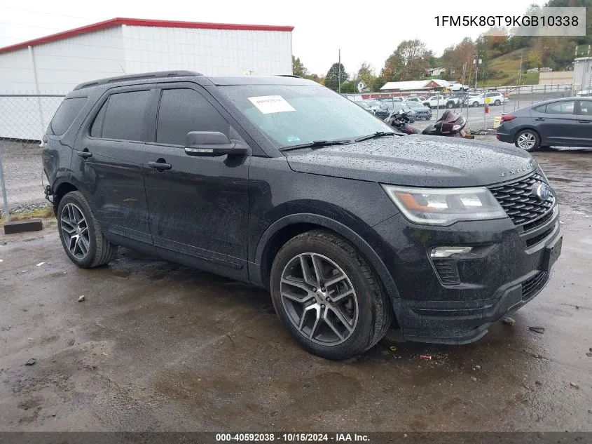 2019 Ford Explorer Sport VIN: 1FM5K8GT9KGB10338 Lot: 40592038