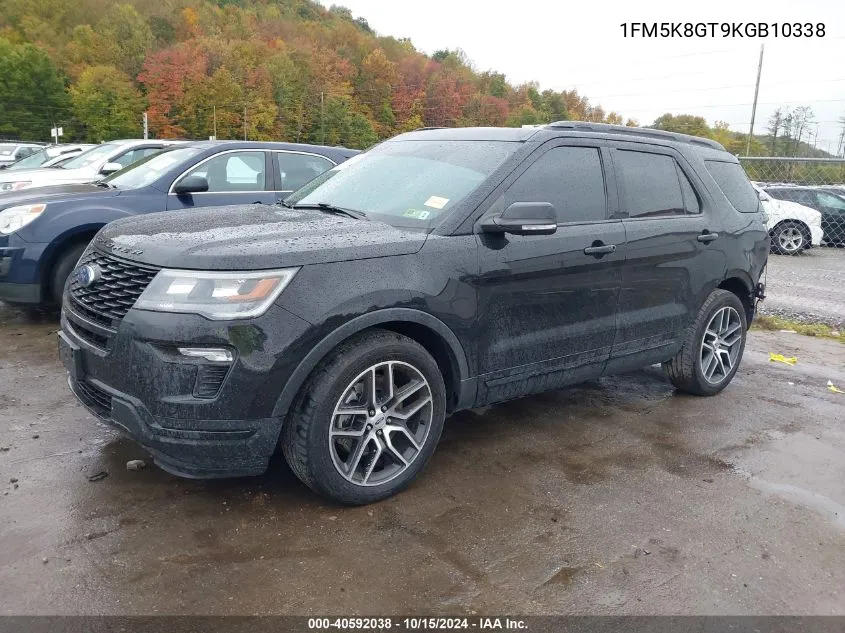 2019 Ford Explorer Sport VIN: 1FM5K8GT9KGB10338 Lot: 40592038