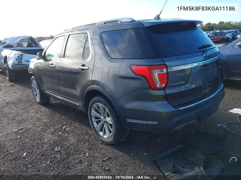 2019 Ford Explorer Limited VIN: 1FM5K8F83KGA11186 Lot: 40593024