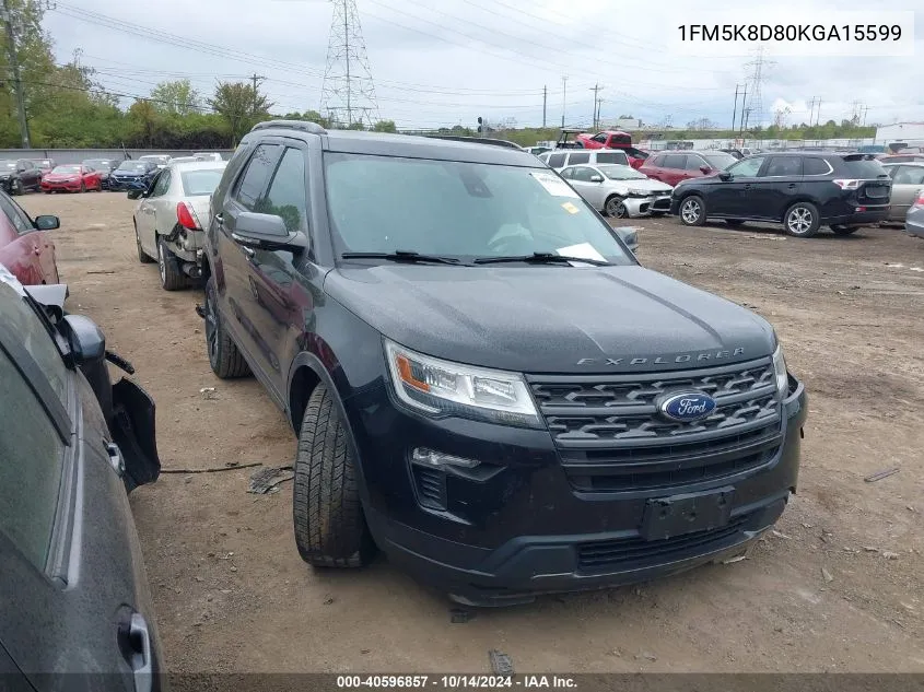 2019 Ford Explorer Xlt VIN: 1FM5K8D80KGA15599 Lot: 40596857