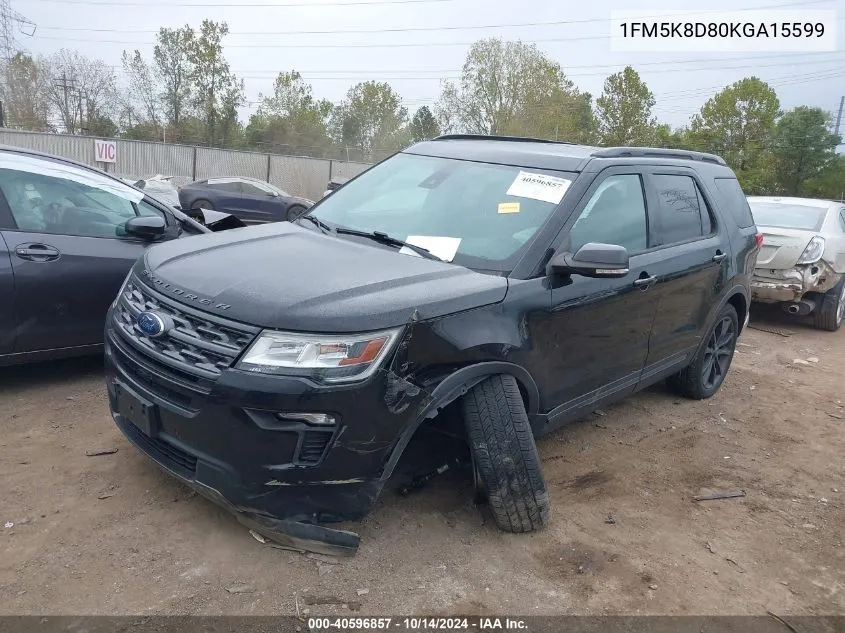 2019 Ford Explorer Xlt VIN: 1FM5K8D80KGA15599 Lot: 40596857