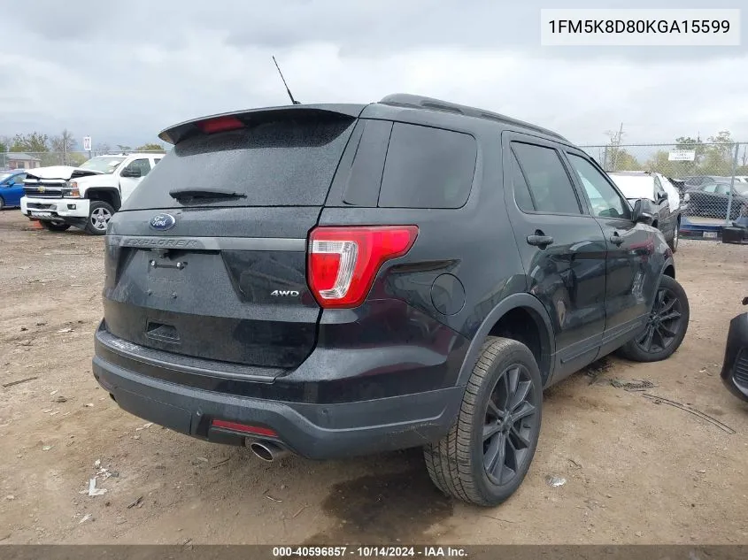 2019 Ford Explorer Xlt VIN: 1FM5K8D80KGA15599 Lot: 40596857