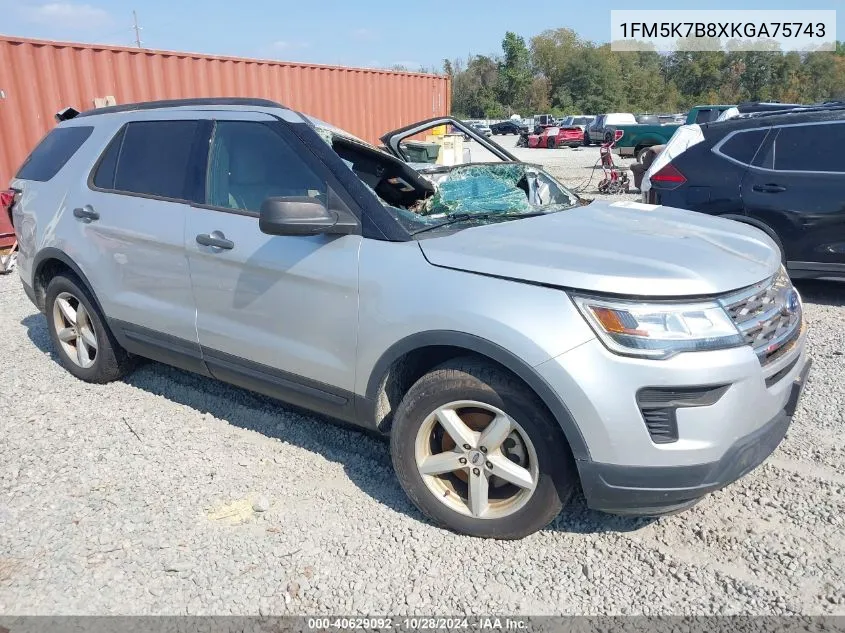 2019 Ford Explorer VIN: 1FM5K7B8XKGA75743 Lot: 40629092