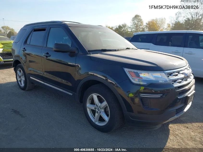 2019 Ford Explorer Xlt VIN: 1FM5K7DH9KGA38826 Lot: 40638655