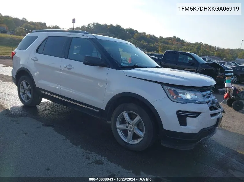 2019 Ford Explorer Xlt VIN: 1FM5K7DHXKGA06919 Lot: 40638943