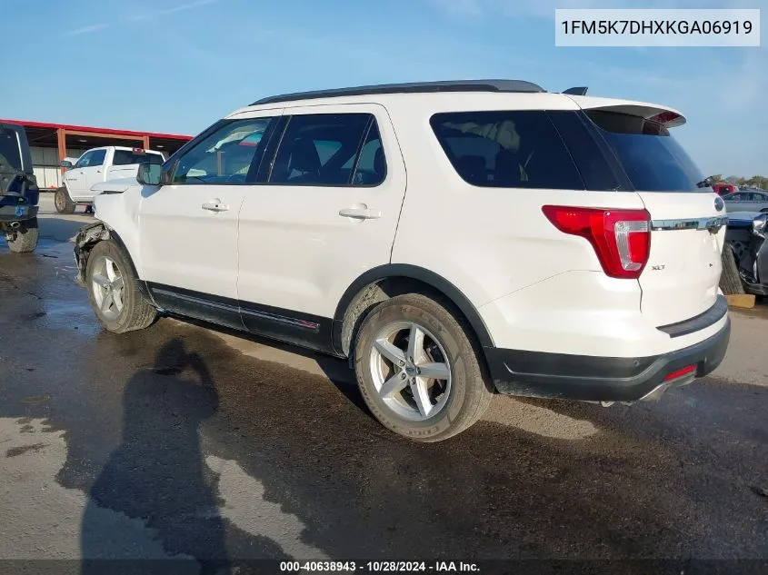 2019 Ford Explorer Xlt VIN: 1FM5K7DHXKGA06919 Lot: 40638943