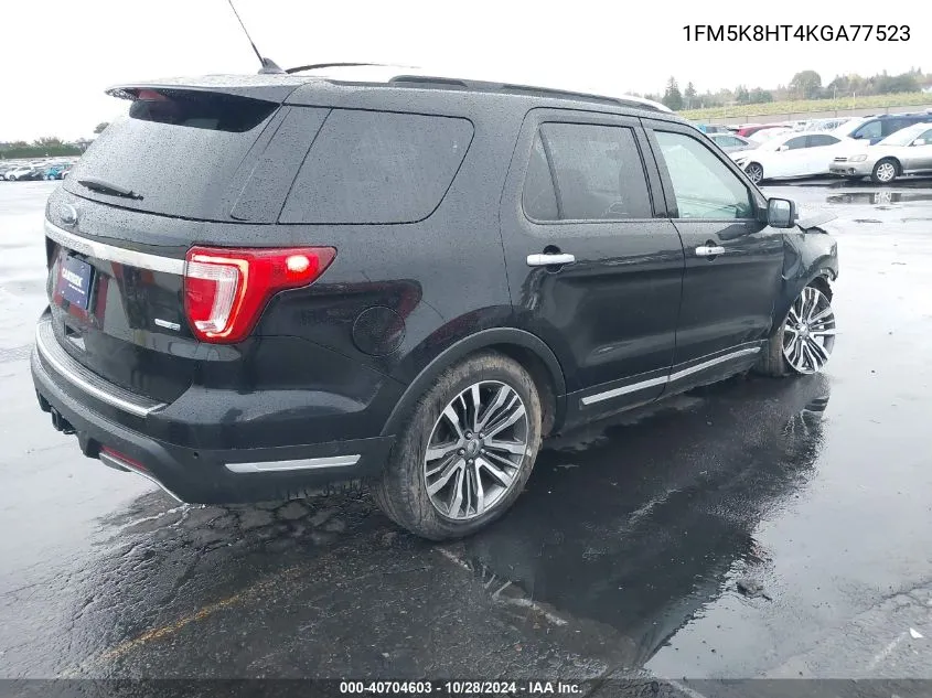 2019 Ford Explorer Platinum VIN: 1FM5K8HT4KGA77523 Lot: 40704603