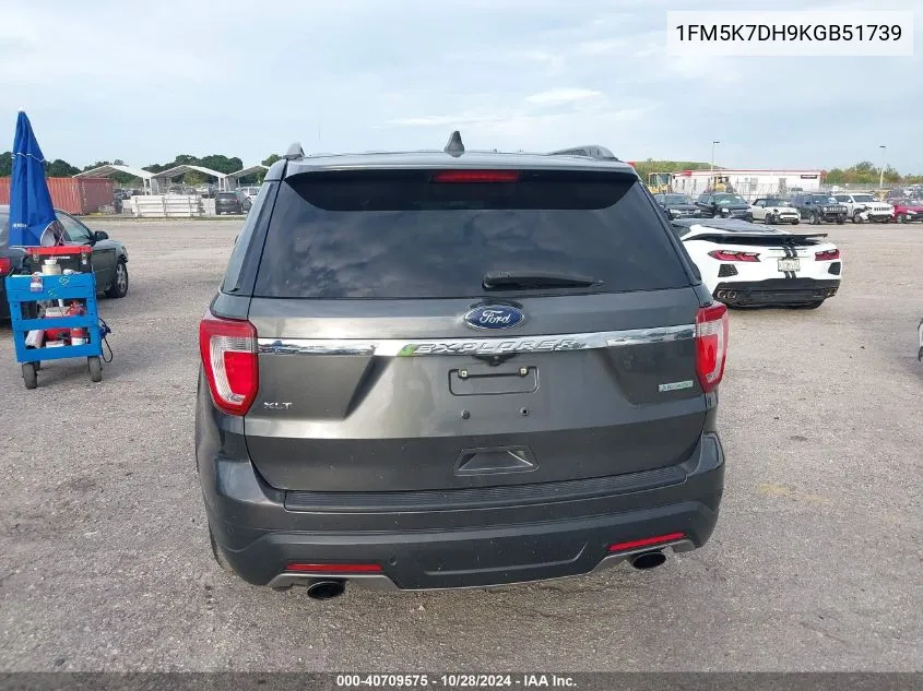 2019 Ford Explorer Xlt VIN: 1FM5K7DH9KGB51739 Lot: 40709575