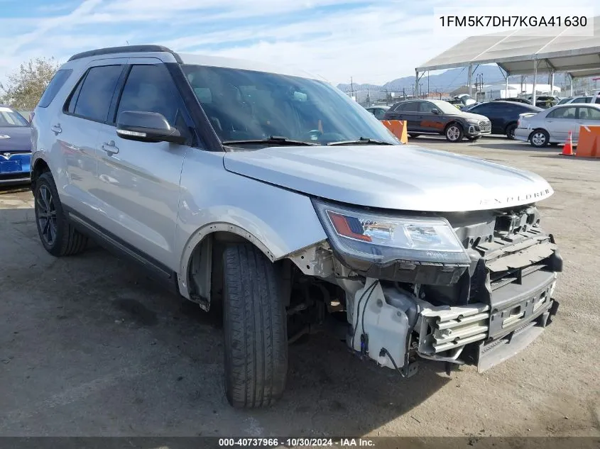 2019 Ford Explorer Xlt VIN: 1FM5K7DH7KGA41630 Lot: 40737966