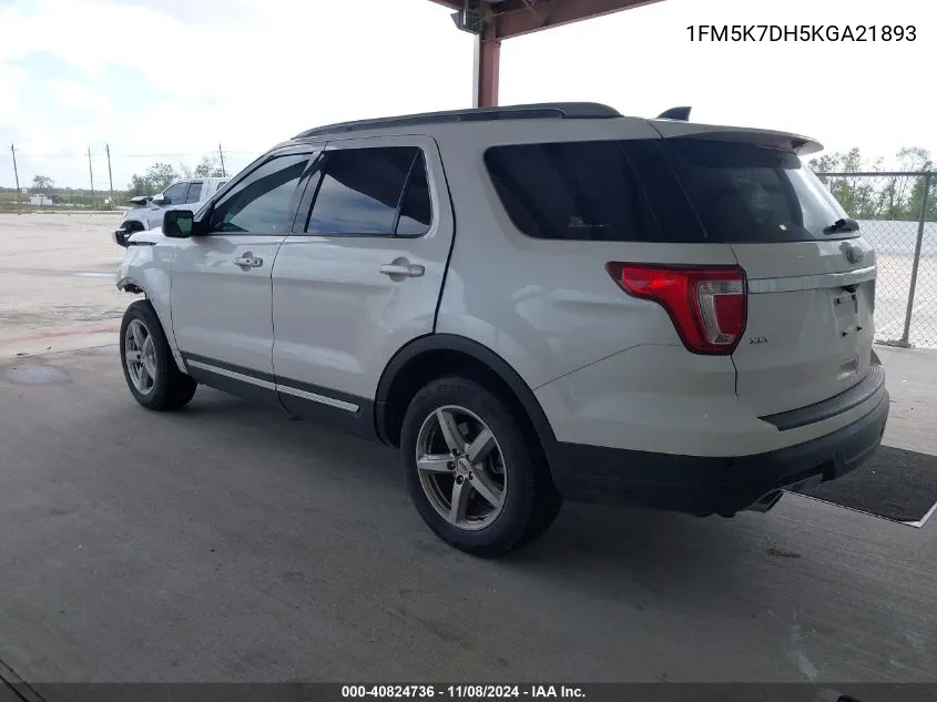 2019 Ford Explorer Xlt VIN: 1FM5K7DH5KGA21893 Lot: 40824736