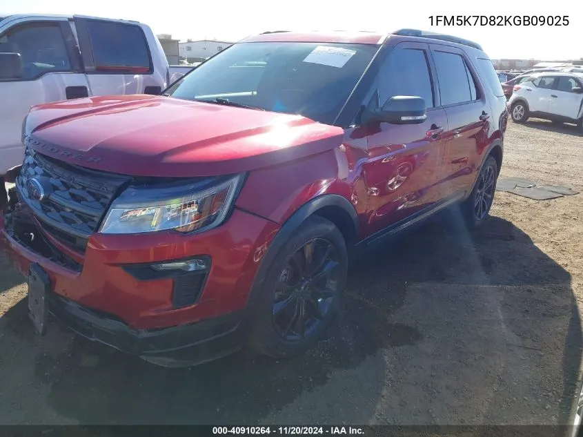 2019 Ford Explorer Xlt VIN: 1FM5K7D82KGB09025 Lot: 40910264