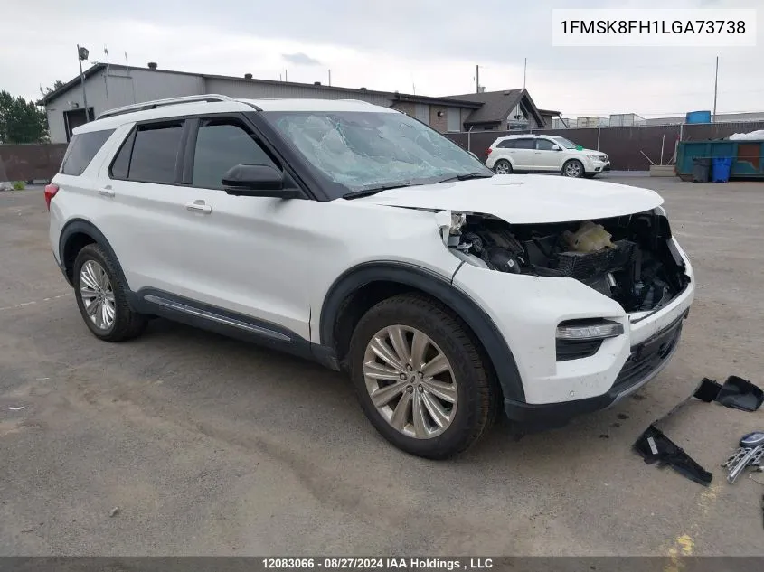 2020 Ford Explorer Limited VIN: 1FMSK8FH1LGA73738 Lot: 12083066