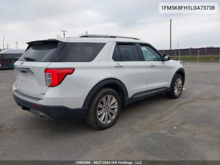 2020 Ford Explorer Limited VIN: 1FMSK8FH1LGA73738 Lot: 12083066