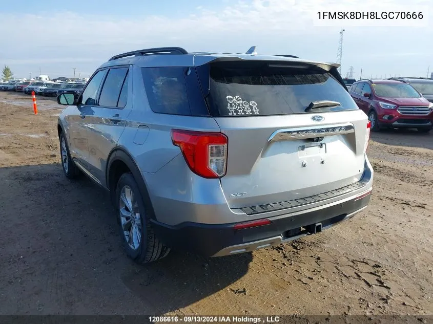 2020 Ford Explorer Xlt VIN: 1FMSK8DH8LGC70666 Lot: 12086616