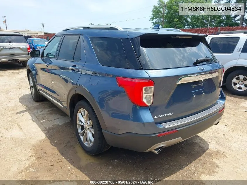 2020 Ford Explorer Limited VIN: 1FMSK8FH6LGC04534 Lot: 39220708