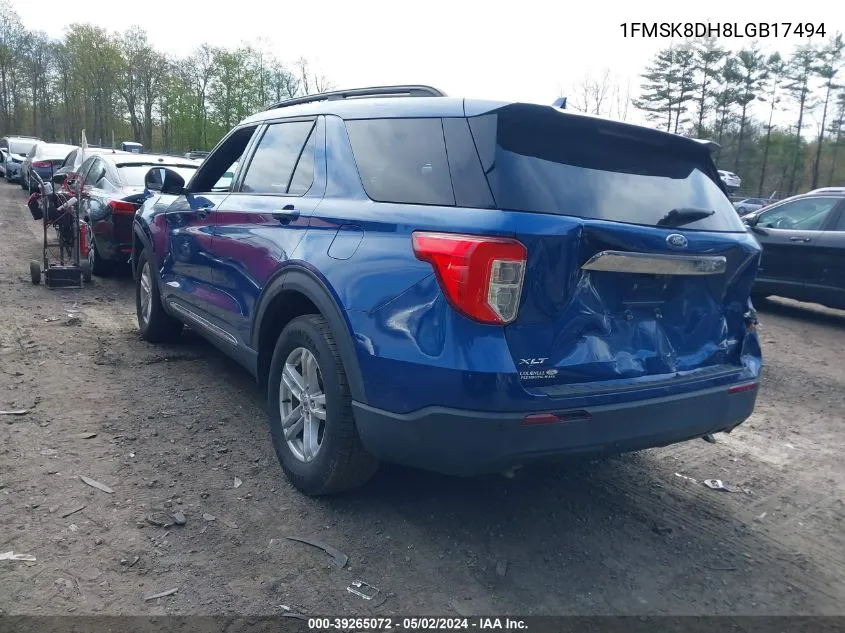 1FMSK8DH8LGB17494 2020 Ford Explorer Xlt