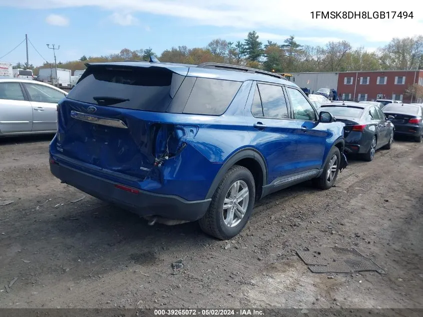 2020 Ford Explorer Xlt VIN: 1FMSK8DH8LGB17494 Lot: 39265072