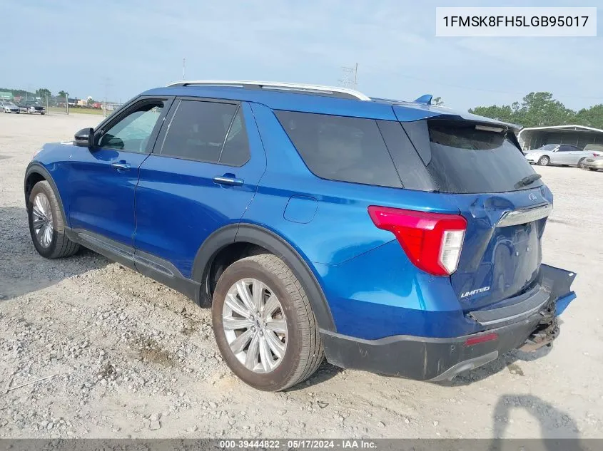 2020 Ford Explorer Limited VIN: 1FMSK8FH5LGB95017 Lot: 39444822