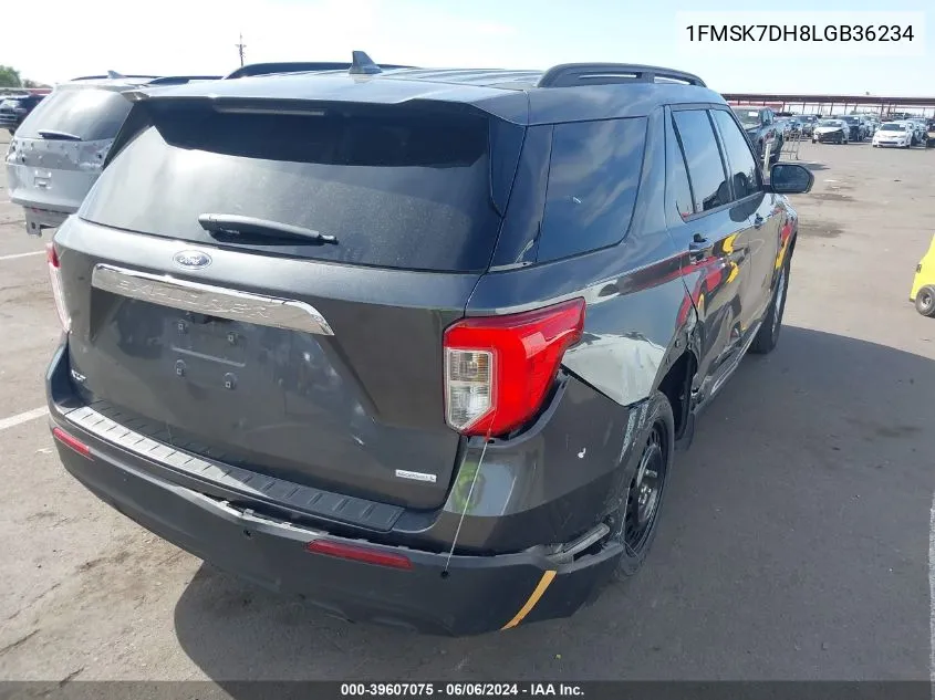 2020 Ford Explorer Xlt VIN: 1FMSK7DH8LGB36234 Lot: 39607075