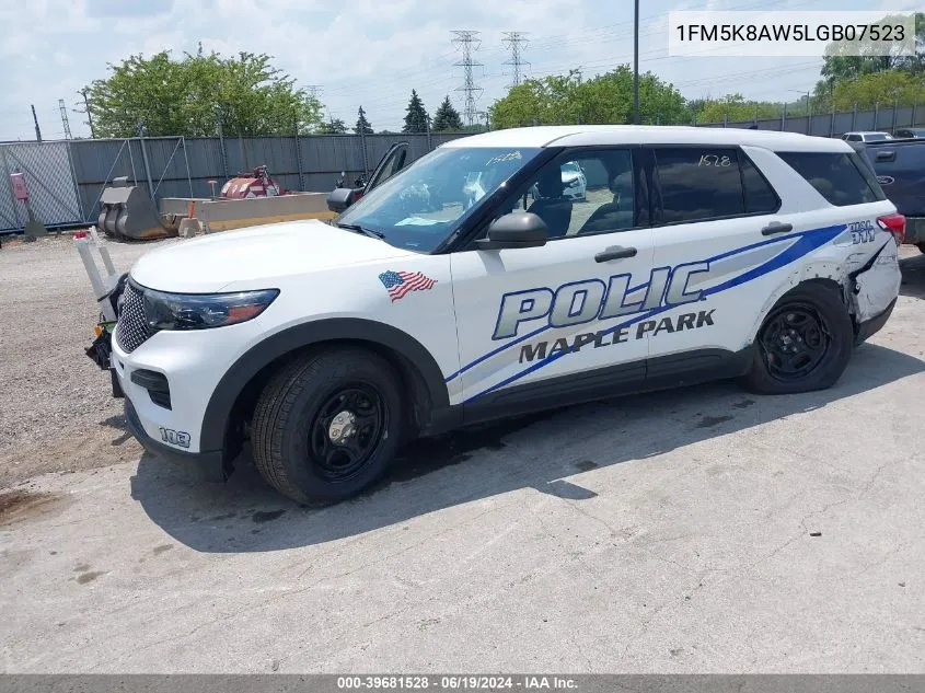 2020 Ford Police Interceptor Utility VIN: 1FM5K8AW5LGB07523 Lot: 39681528