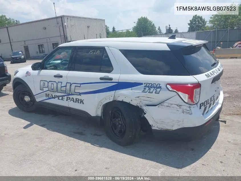 2020 Ford Police Interceptor Utility VIN: 1FM5K8AW5LGB07523 Lot: 39681528