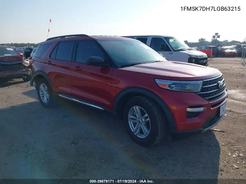 2020 Ford Explorer Xlt VIN: 1FMSK7DH7LGB63215 Lot: 39879171