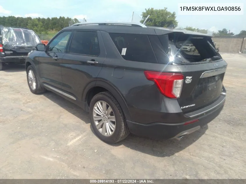 2020 Ford Explorer Limited VIN: 1FM5K8FWXLGA90856 Lot: 39914193