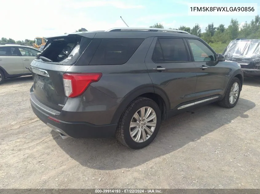 2020 Ford Explorer Limited VIN: 1FM5K8FWXLGA90856 Lot: 39914193