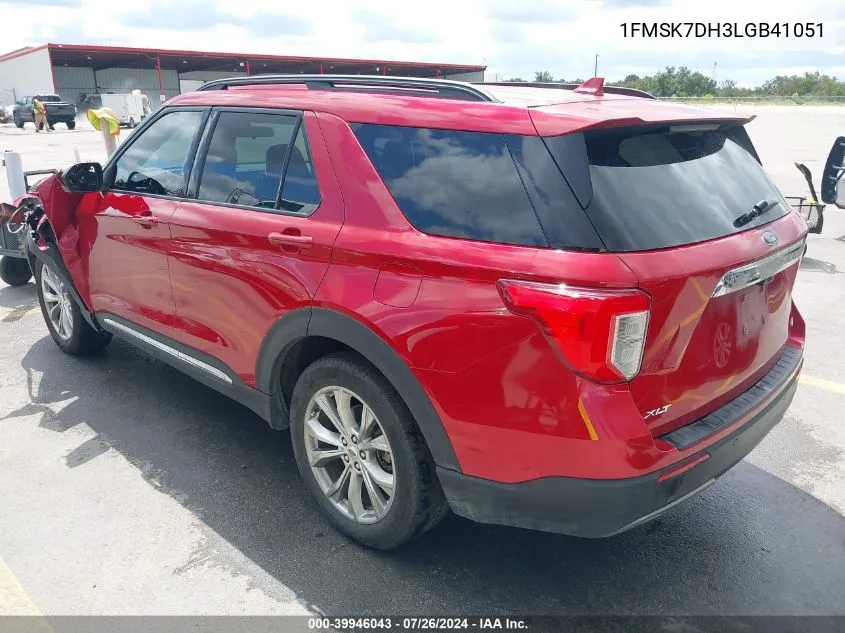 2020 Ford Explorer Xlt VIN: 1FMSK7DH3LGB41051 Lot: 39946043