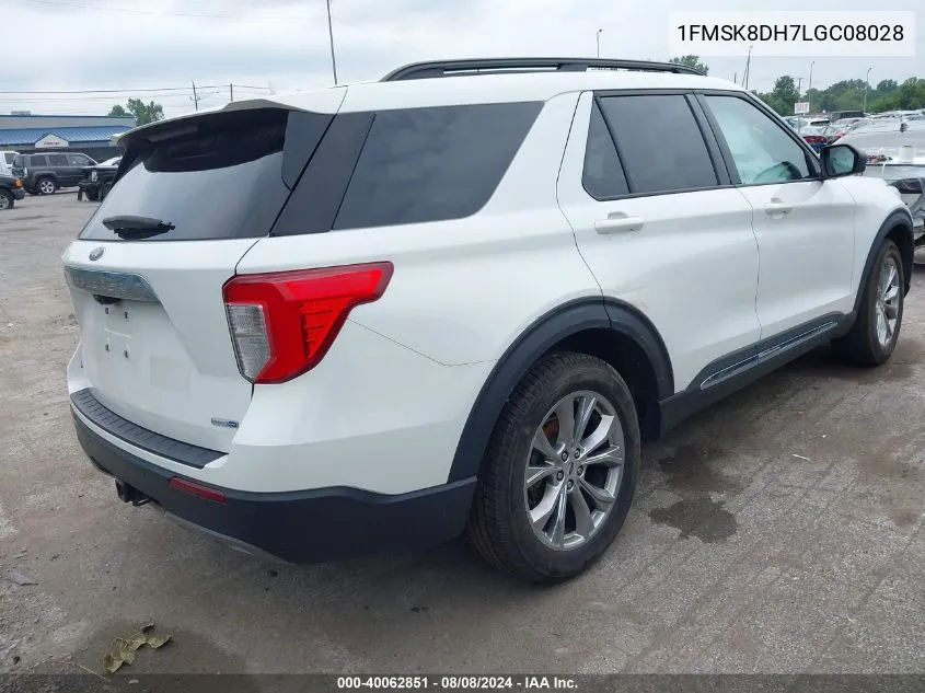 2020 Ford Explorer Xlt VIN: 1FMSK8DH7LGC08028 Lot: 40062851