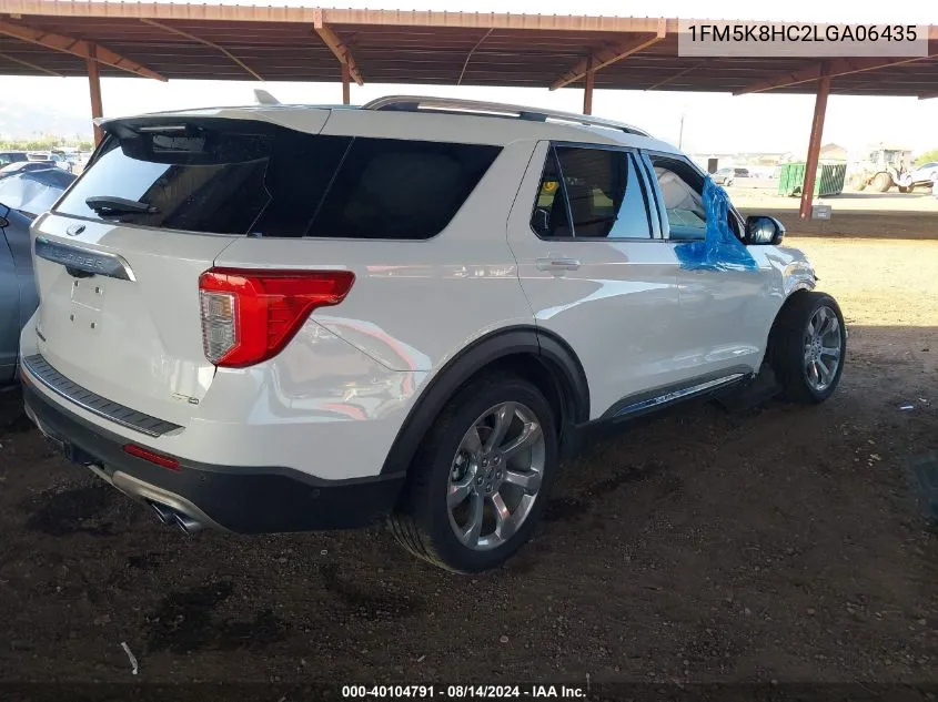 2020 Ford Explorer Platinum VIN: 1FM5K8HC2LGA06435 Lot: 40104791