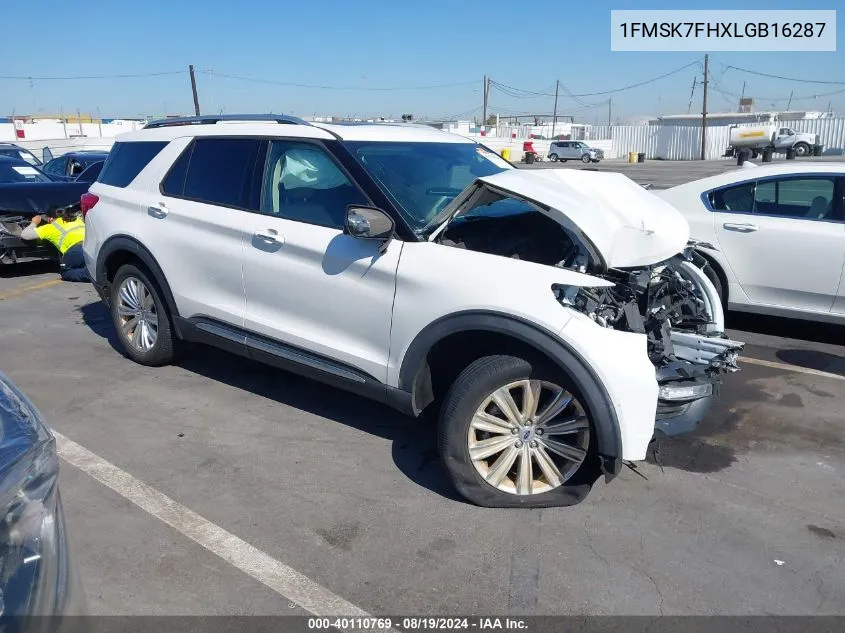 2020 Ford Explorer Limited VIN: 1FMSK7FHXLGB16287 Lot: 40110769