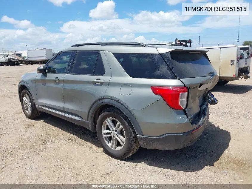 2020 Ford Explorer Xlt VIN: 1FMSK7DH3LGB51515 Lot: 40124663