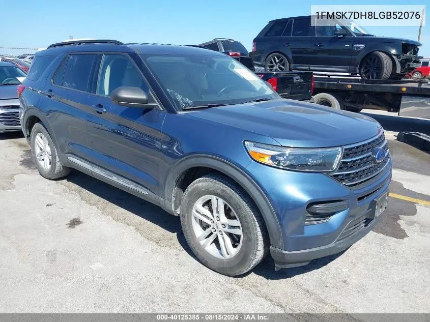 2020 Ford Explorer Xlt VIN: 1FMSK7DH8LGB52076 Lot: 40125385