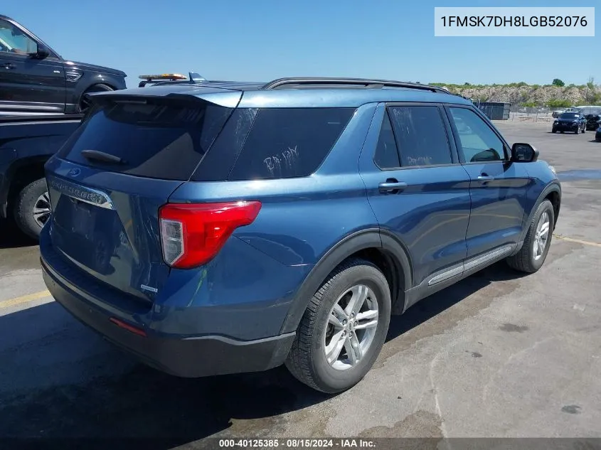 2020 Ford Explorer Xlt VIN: 1FMSK7DH8LGB52076 Lot: 40125385