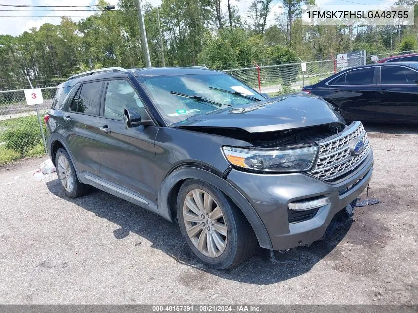 2020 Ford Explorer Limited VIN: 1FMSK7FH5LGA48755 Lot: 40157391